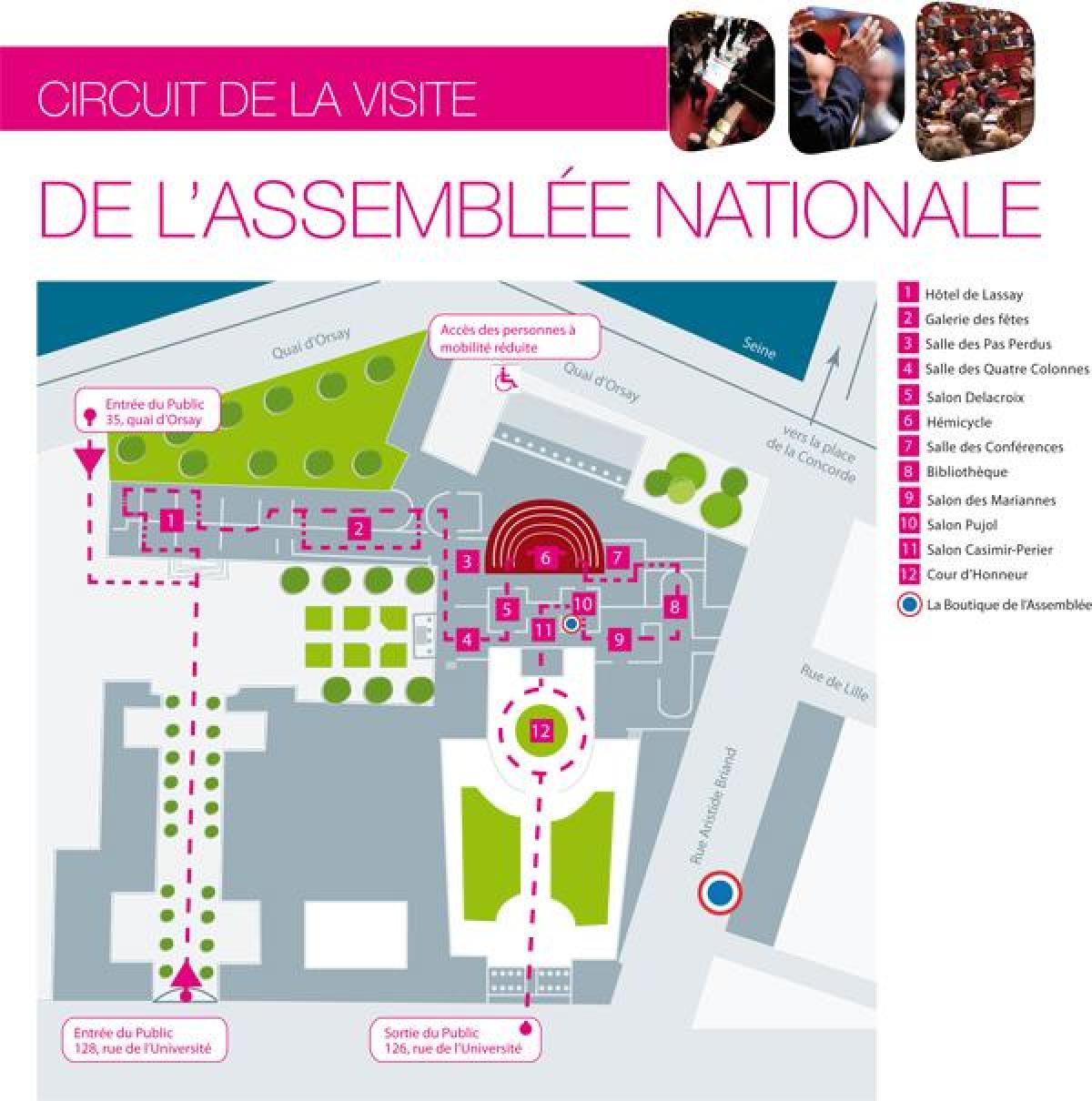 نقشہ کے Palais بوربان
