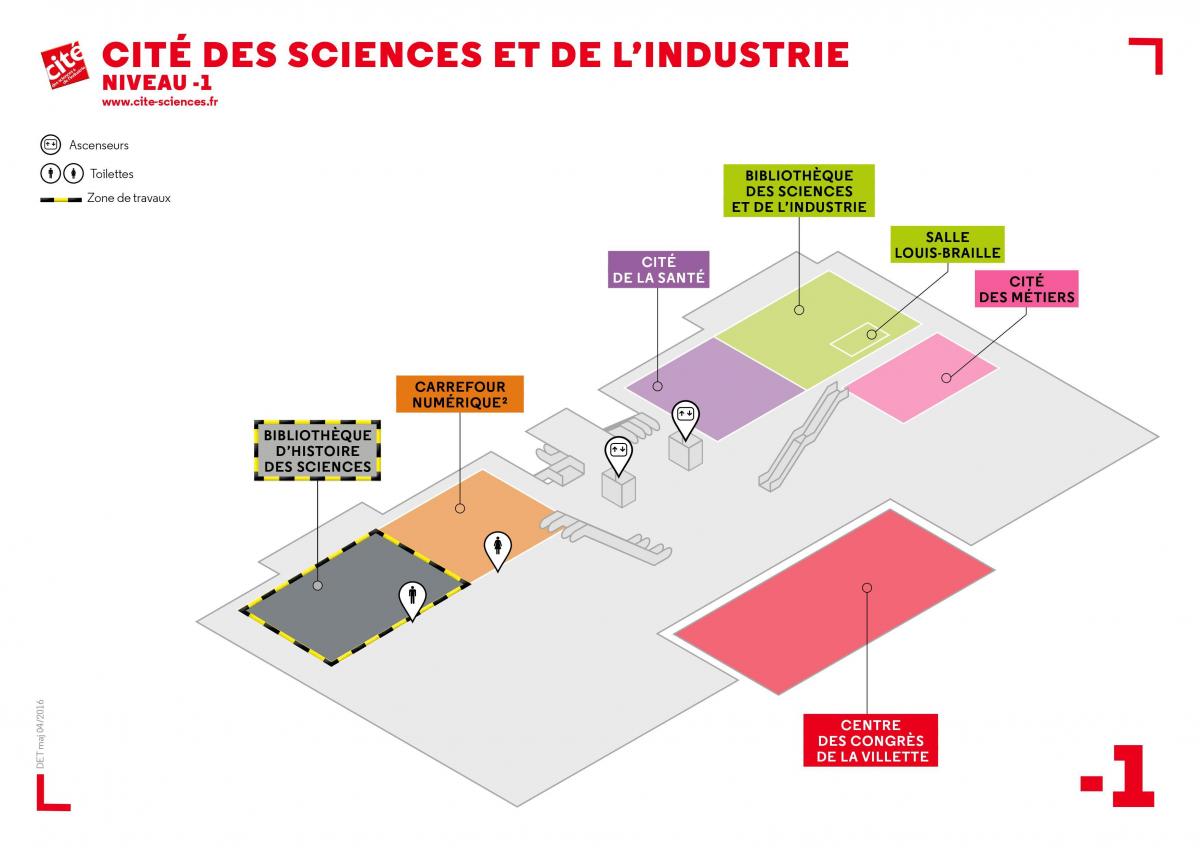 نقشہ کے Cité ڈیس Sciences et de l'Industrie سطح -1
