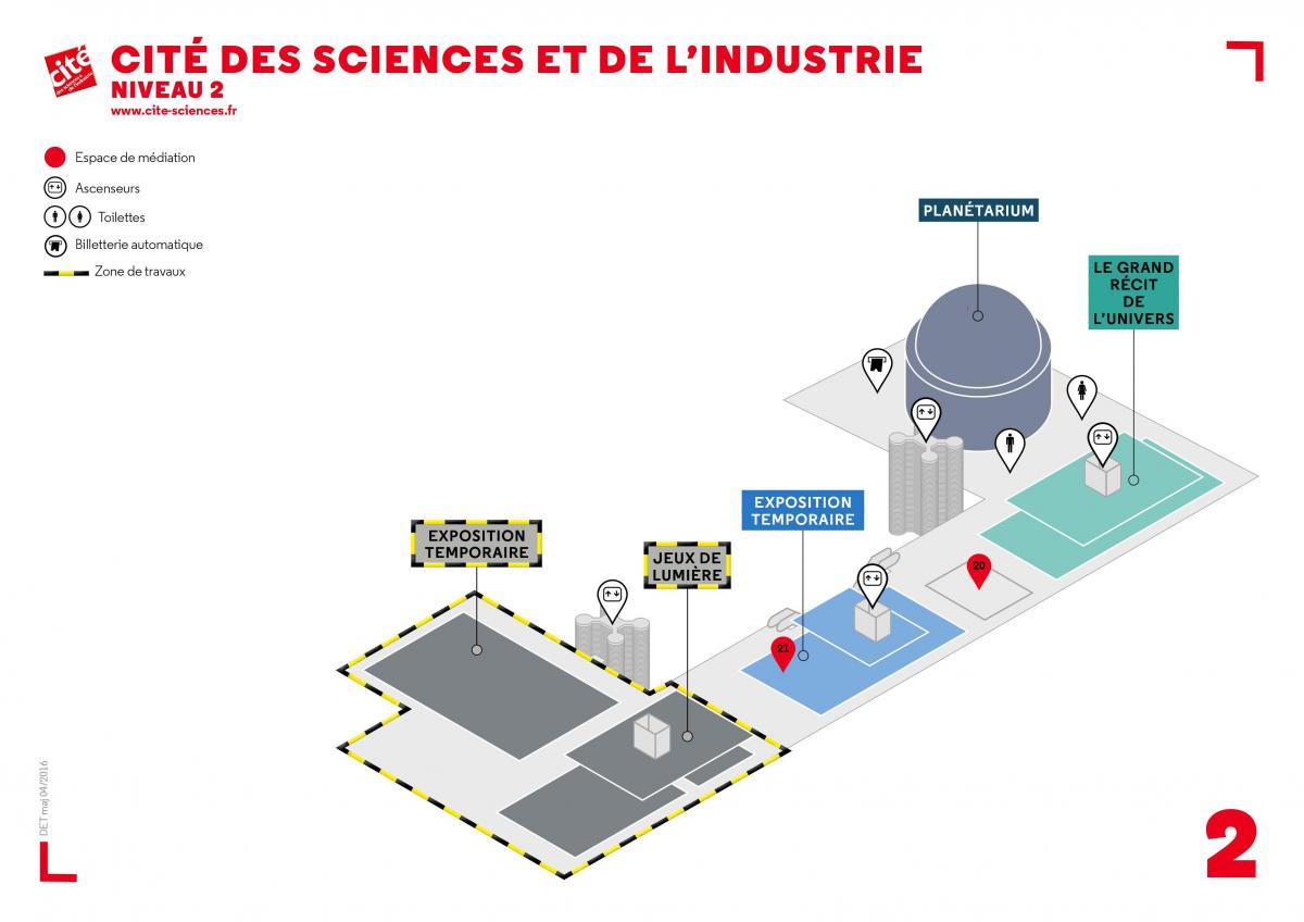 نقشہ کے Cité ڈیس Sciences et de l'Industrie سطح 2