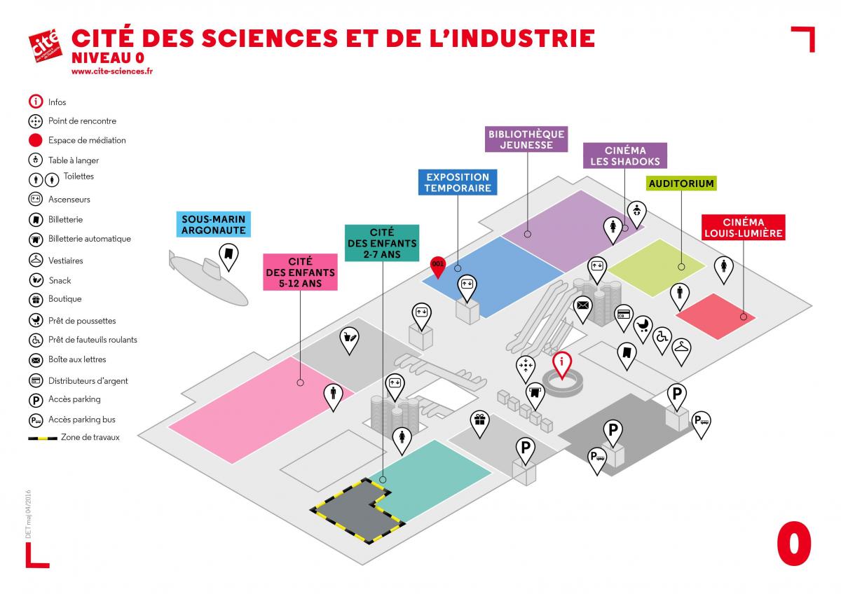 نقشہ کے Cité ڈیس Sciences et de l'Industrie