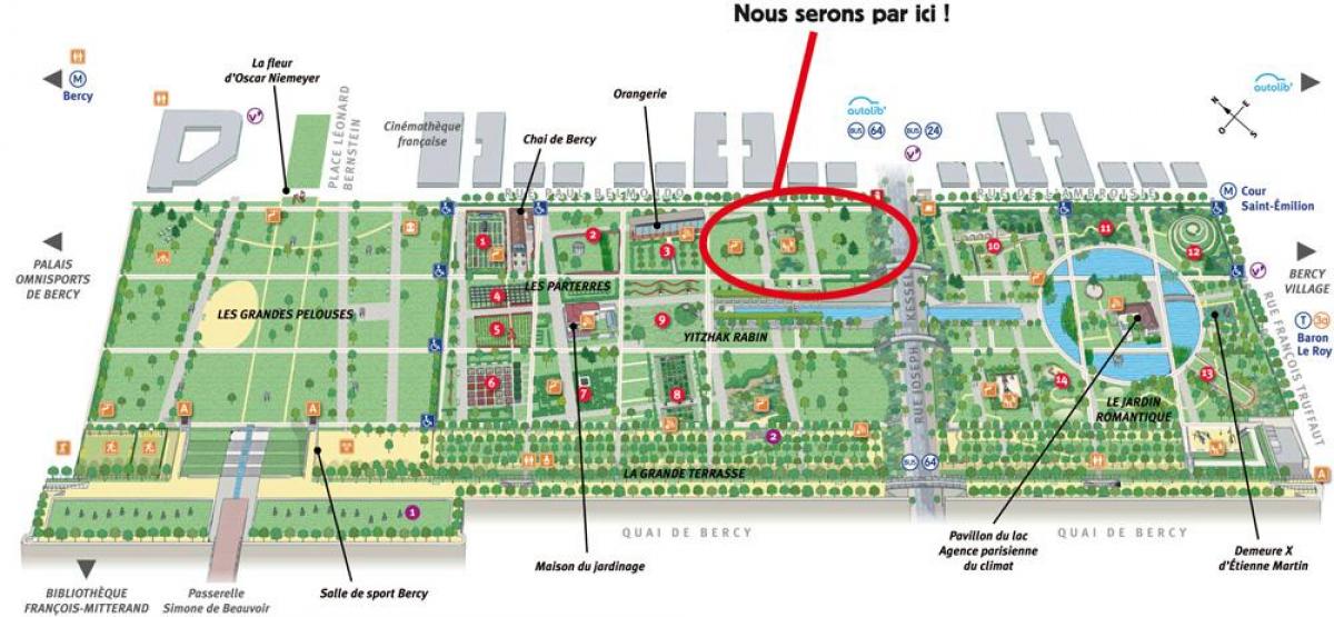 نقشہ کے Parc de Bercy