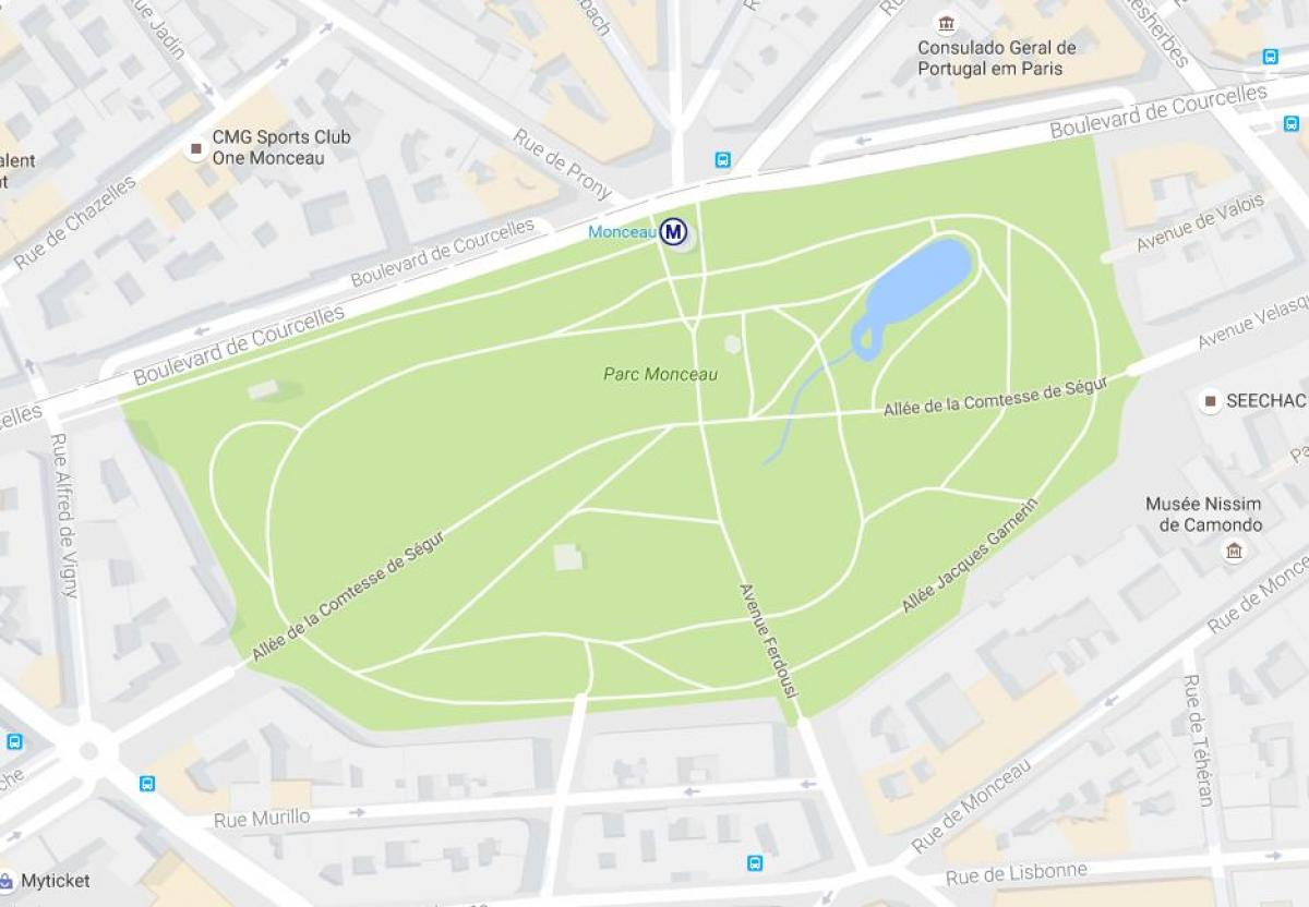 نقشہ کے پارک Monceau
