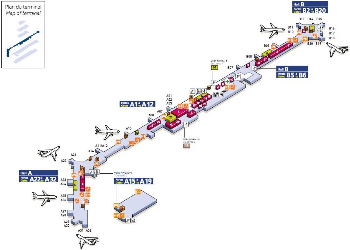 نقشہ کے جنوبی Orly ہوائی اڈے
