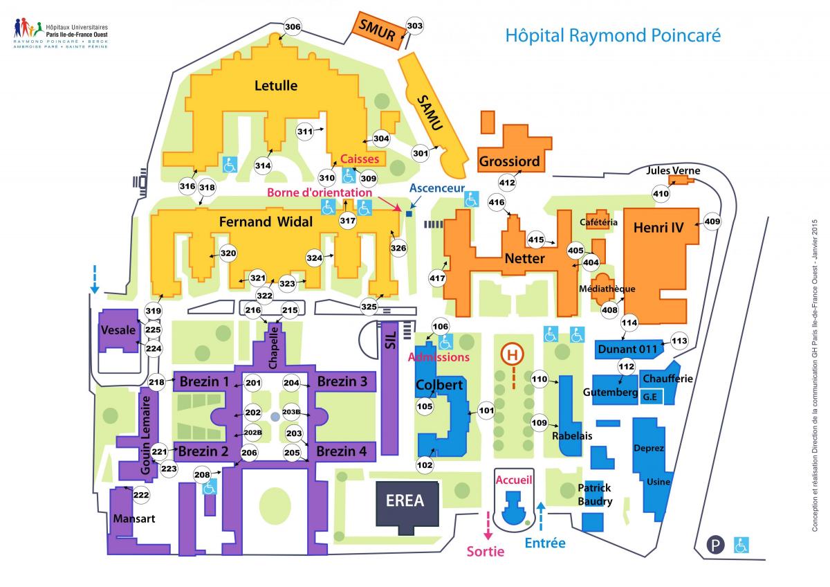 نقشہ کے ریمنڈ-Poincaré ہسپتال