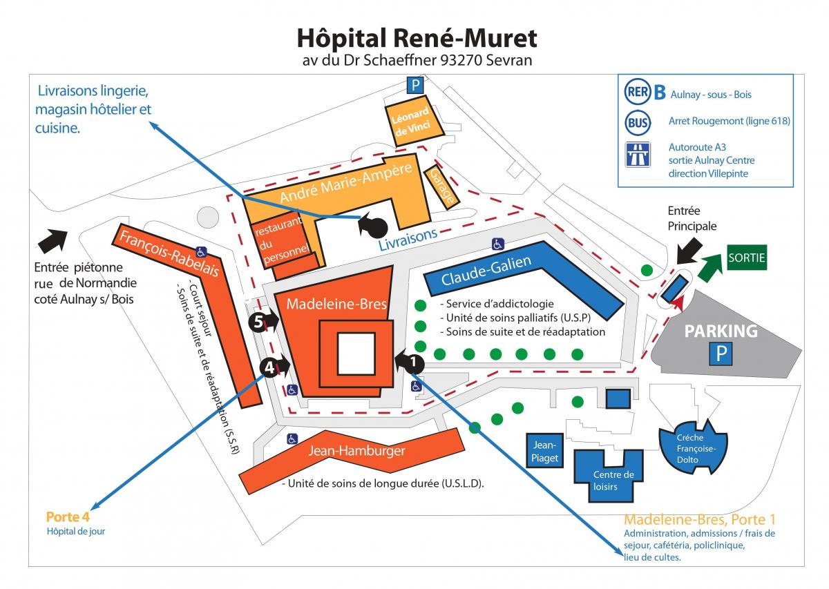 نقشہ کی رینی-Muret ہسپتال