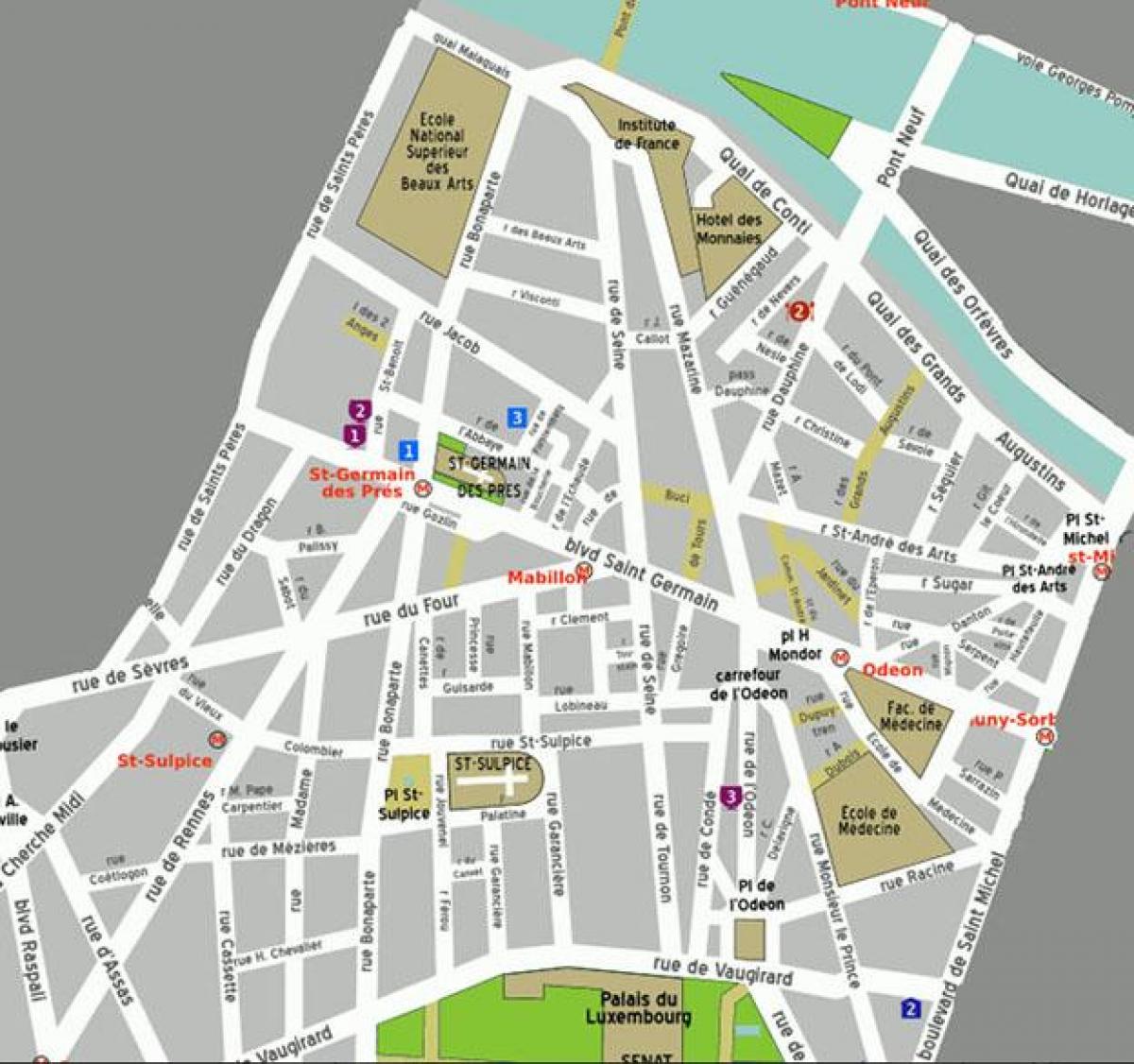 نقشہ کے ضلع سینٹ جرمین-des-صدر