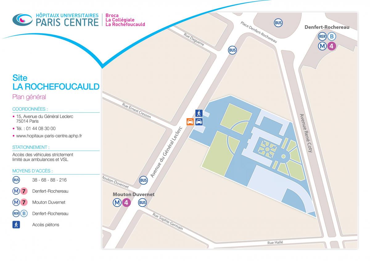 نقشہ کے لا Rochefoucauld ہسپتال
