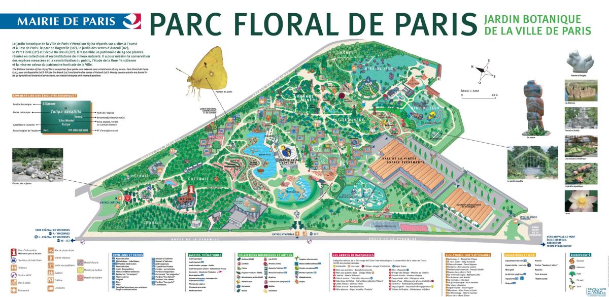 نقشہ کے پارک پھولوں ڈی پیرس