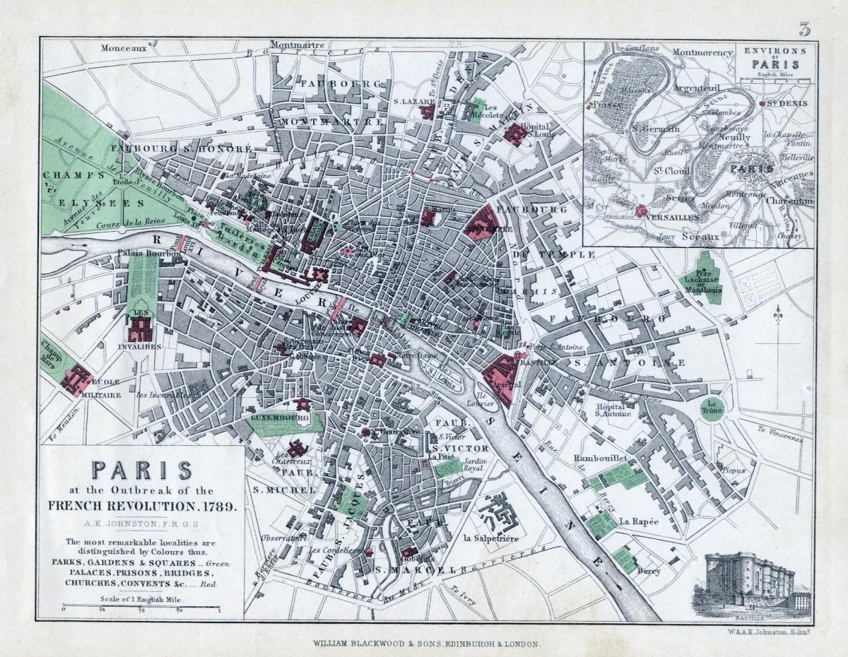 نقشہ پیرس کے 1789