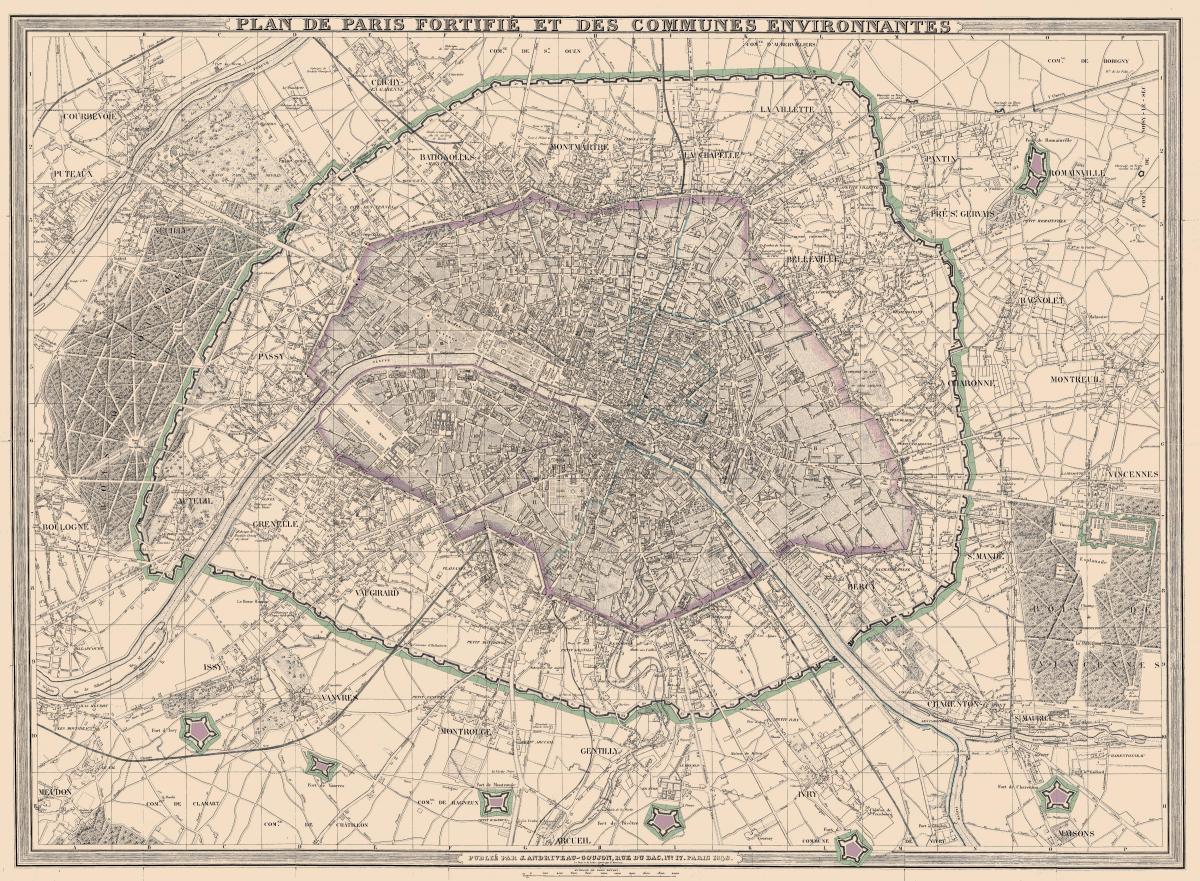 نقشہ کے پیرس 1850