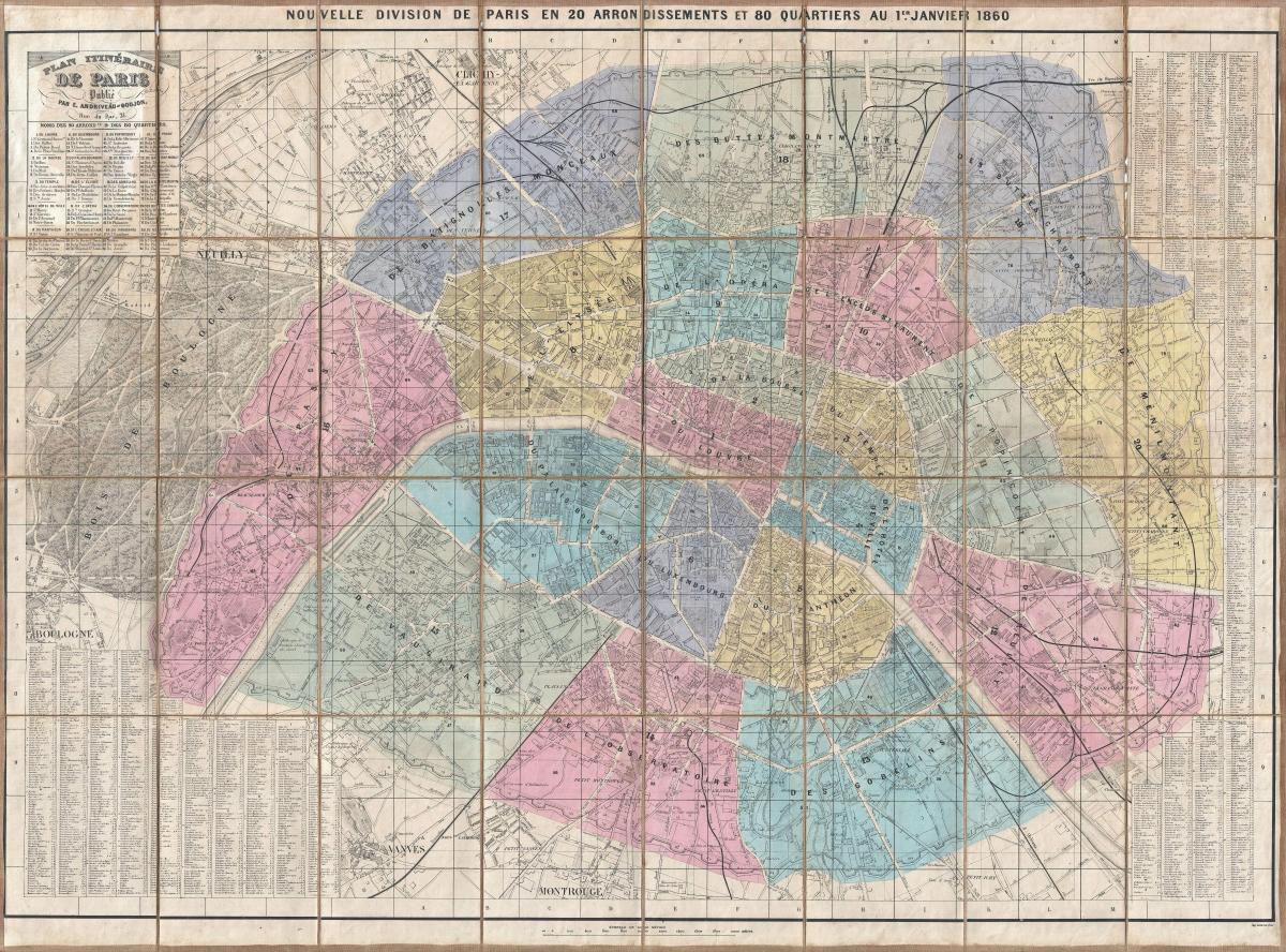 نقشہ پیرس کے 1860
