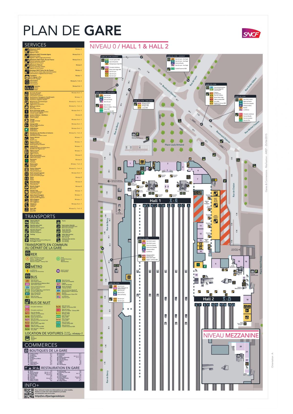 نقشہ کے پیرس Gare de Lyon
