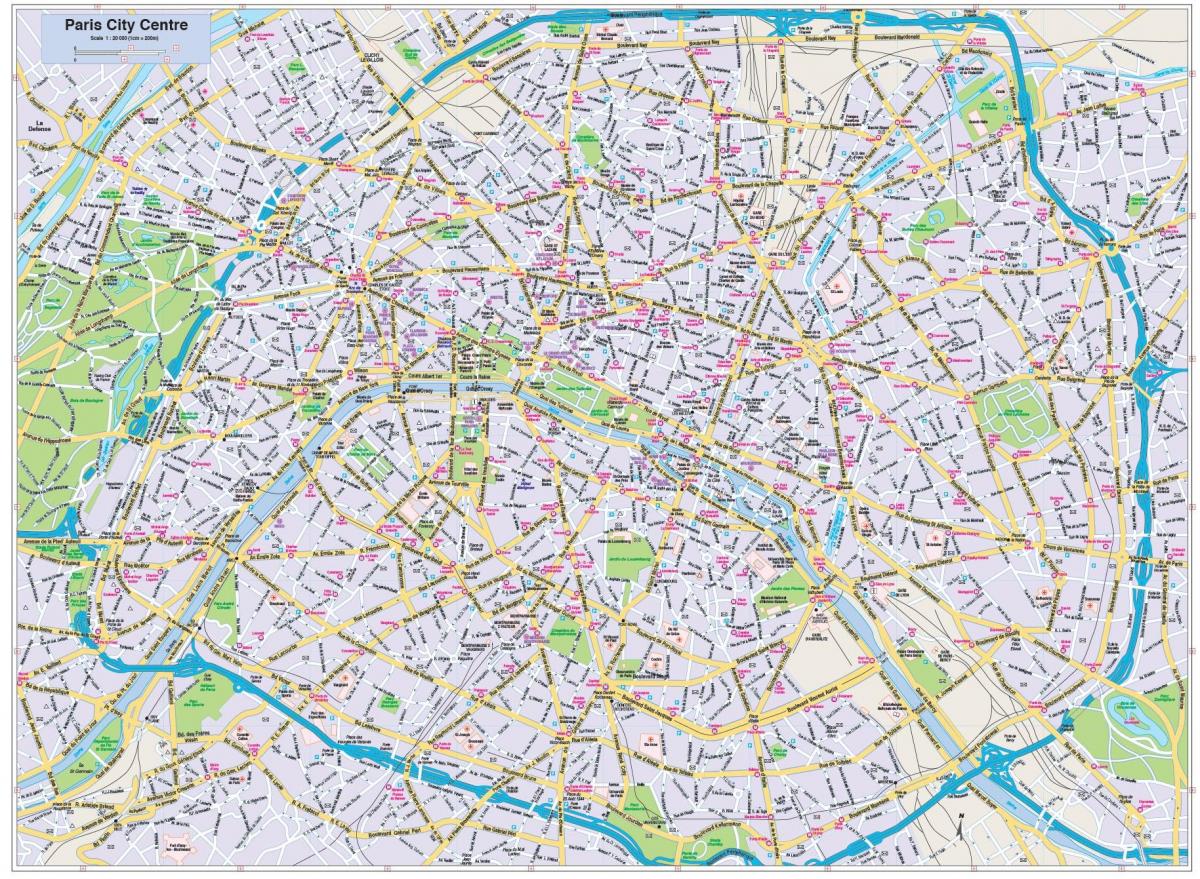 نقشہ پیرس کے شہر کے مرکز