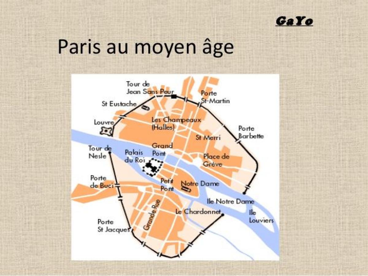نقشہ کے پیرس میں قرون وسطی