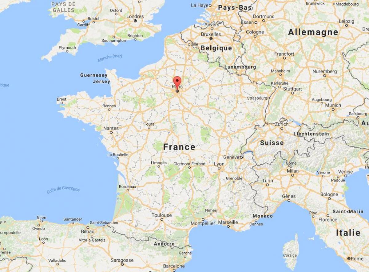 کے نقشے پر پیرس فرانس کا نقشہ