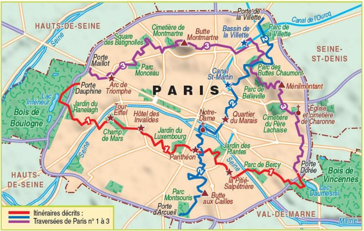 نقشہ پیرس کے پیدل سفر