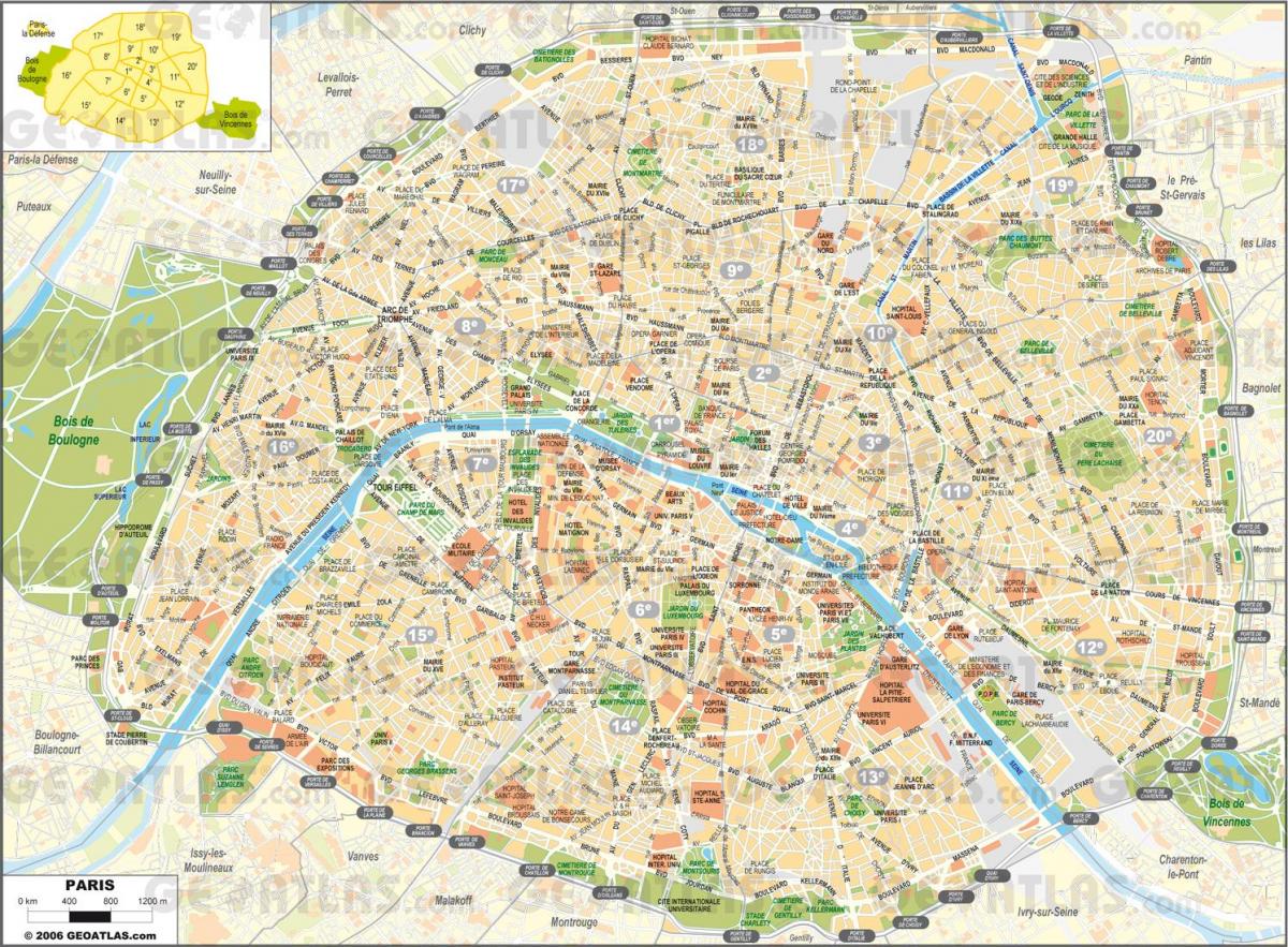 نقشہ کے پیرس کی گلیوں