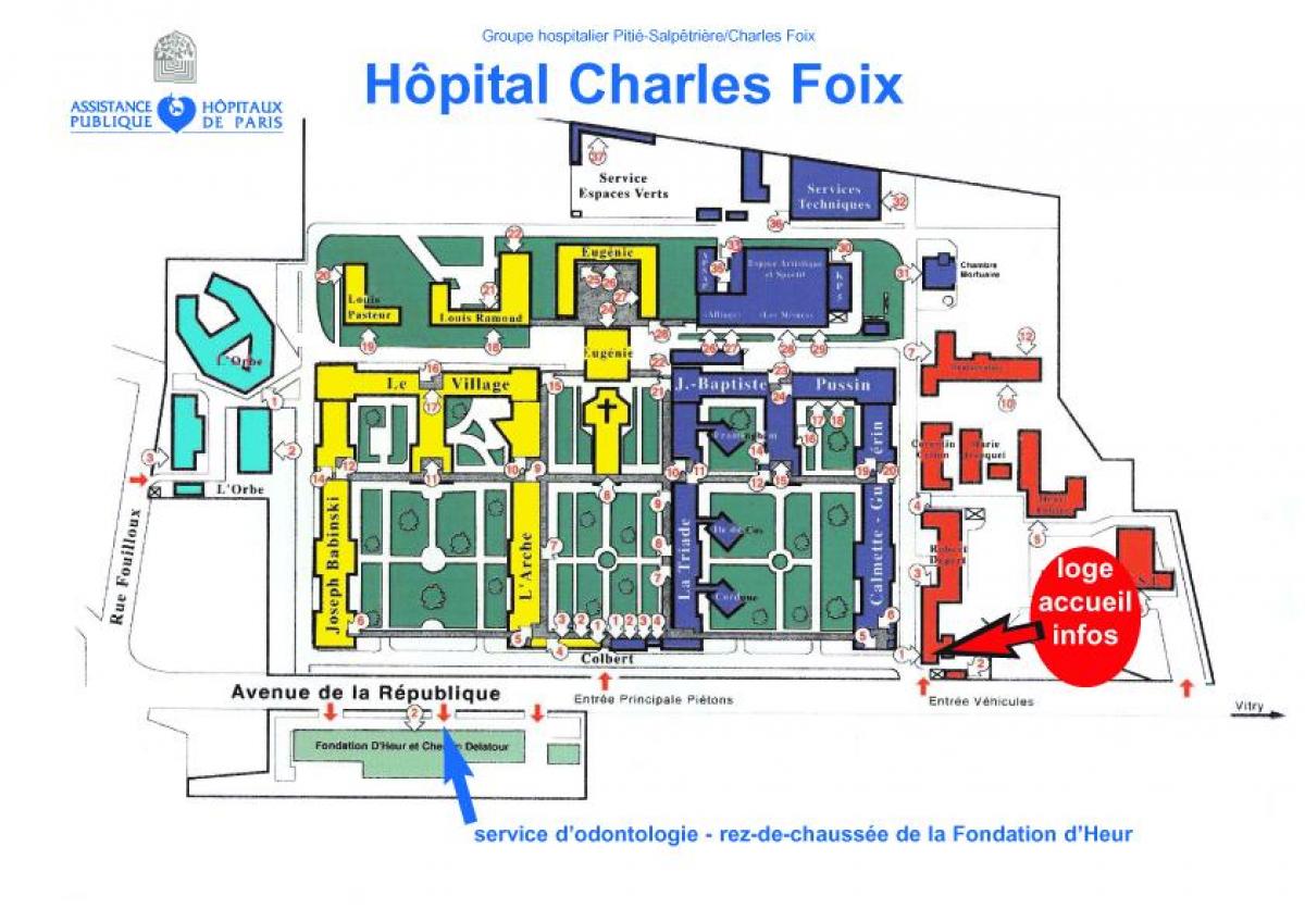 نقشہ کے چارلس-Foix ہسپتال