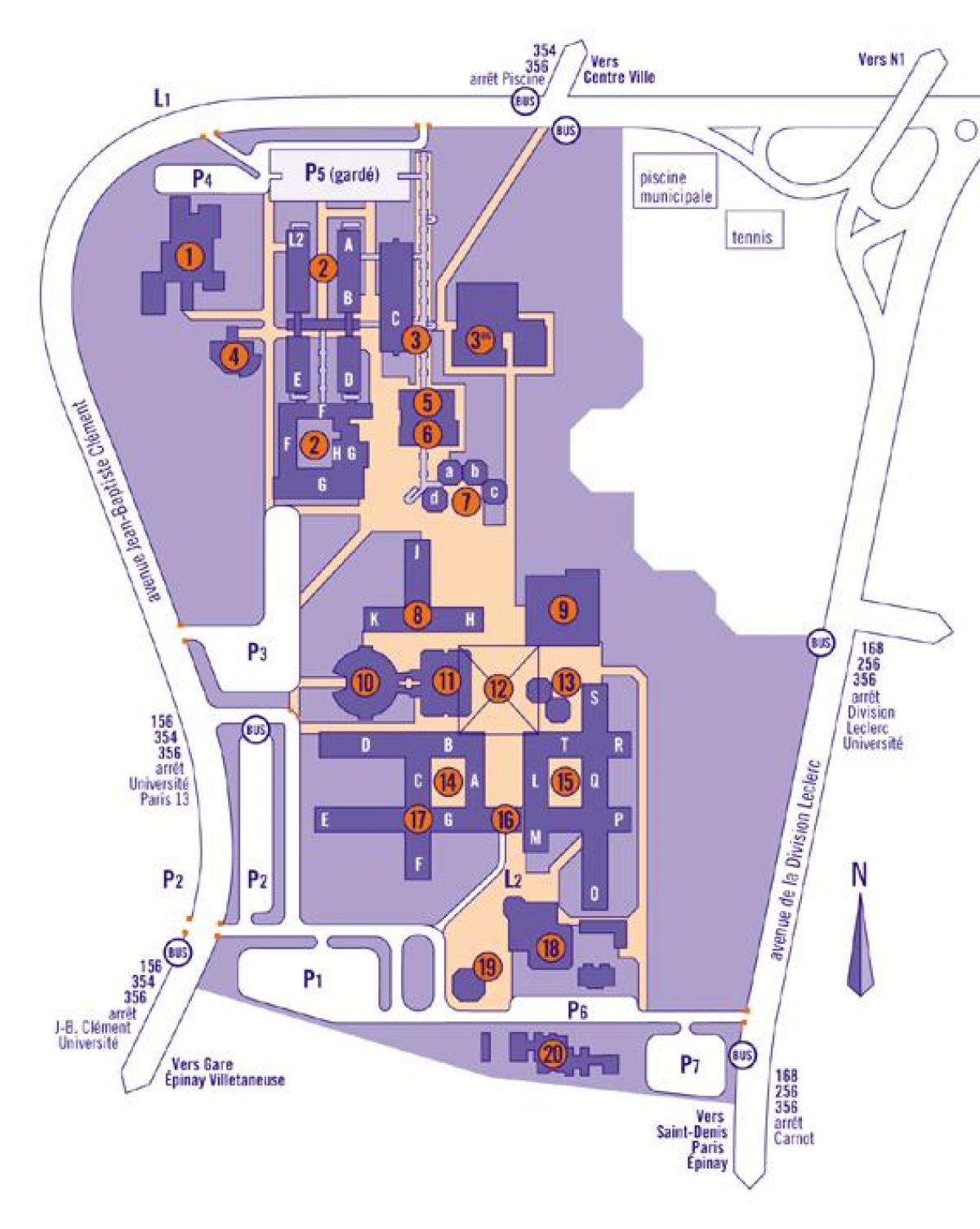 نقشہ کی یونیورسٹی پیرس 13th