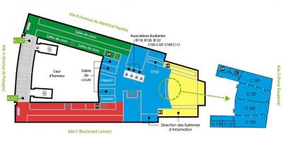 نقشہ کے Univesity Dauphine منزل 1