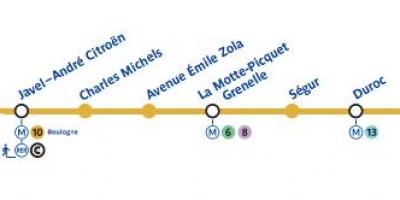 نقشہ پیرس کی میٹرو لائن 10