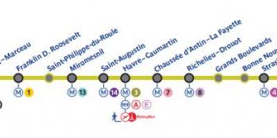 نقشہ پیرس کی میٹرو لائن 9