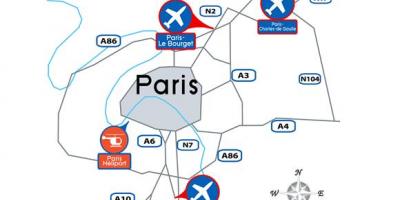 نقشہ پیرس کے ہوائی اڈے