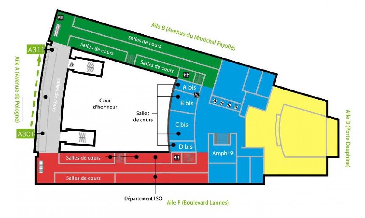 نقشہ کے Univesity Dauphine منزل 3