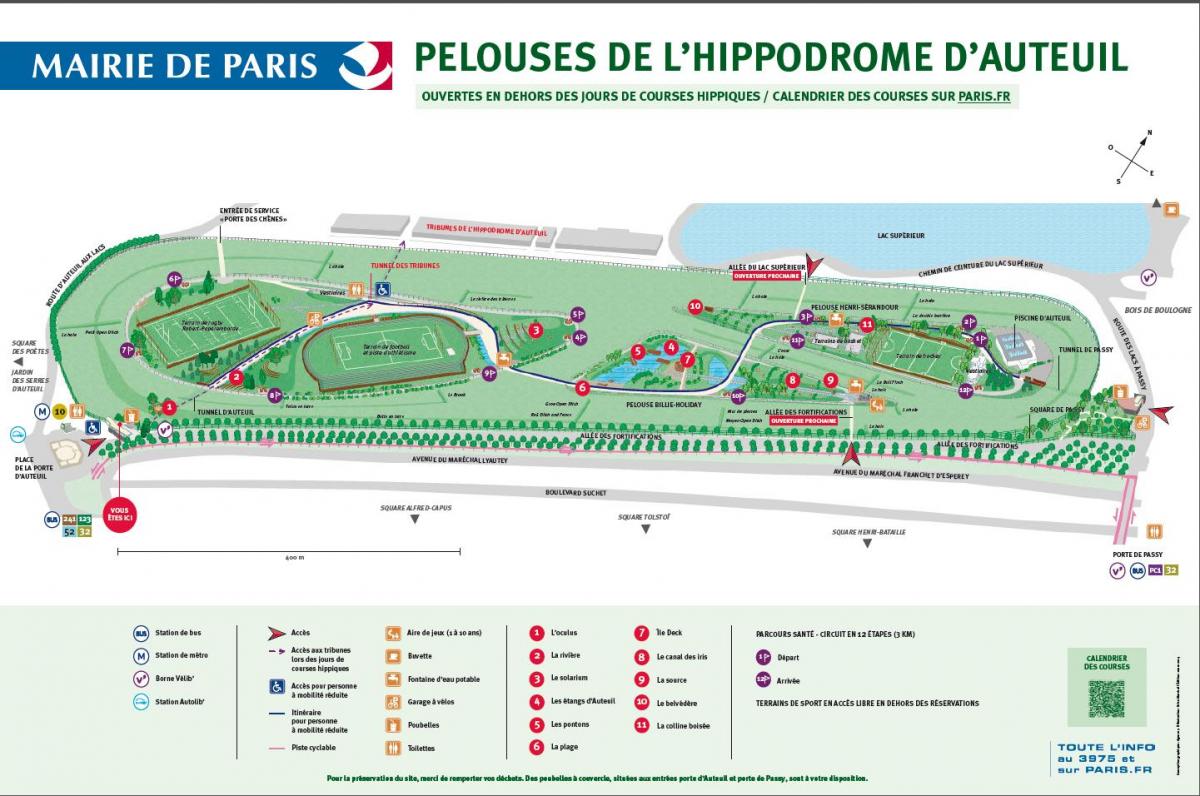 نقشہ کے Auteuil Hippodrome