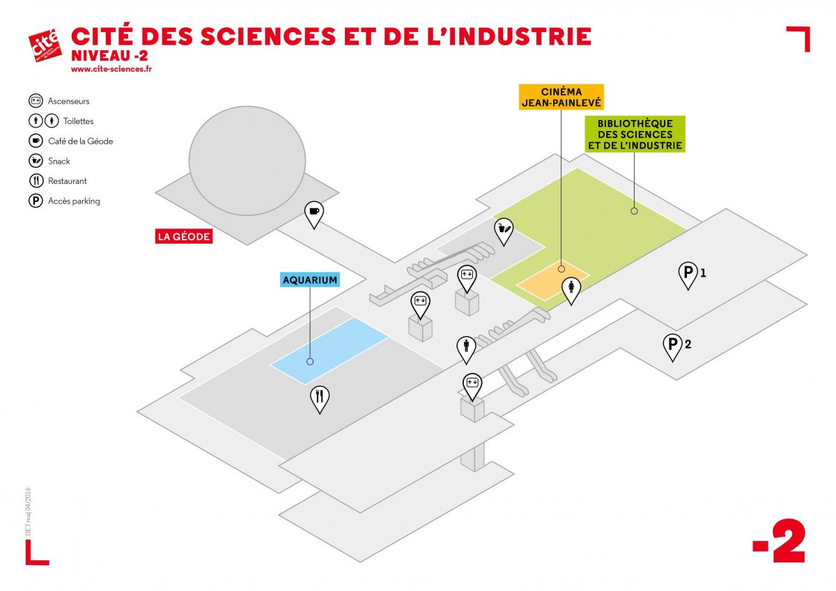 نقشہ کے Cité ڈیس Sciences et de l'Industrie سطح -2