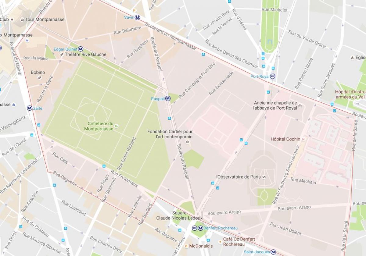 نقشہ کے ضلع Montparnasse