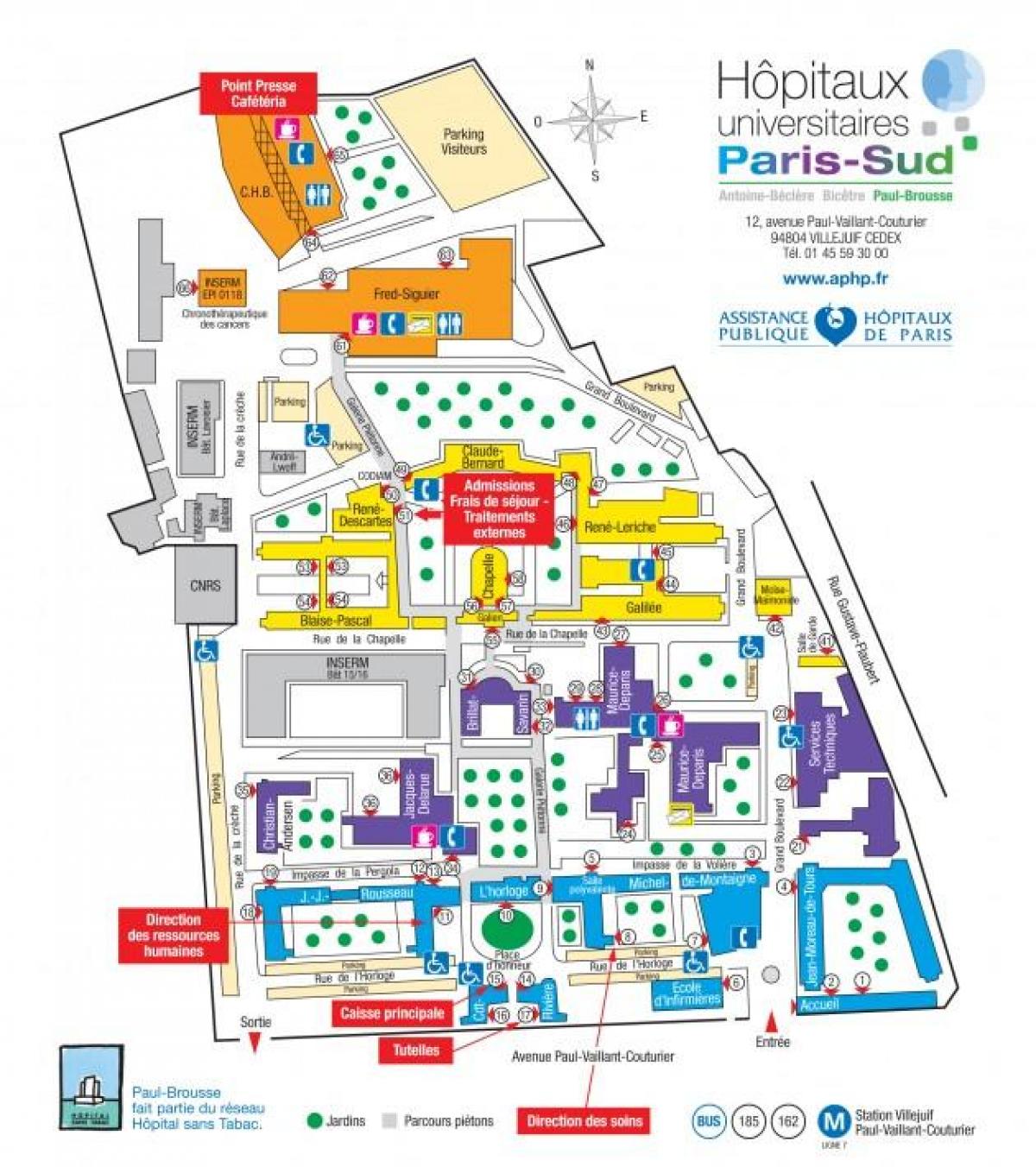 نقشہ کے پال-Brousse ہسپتال