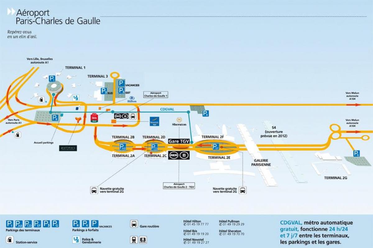 نقشہ کے چارلس ڈی گال ہوائی اڈے