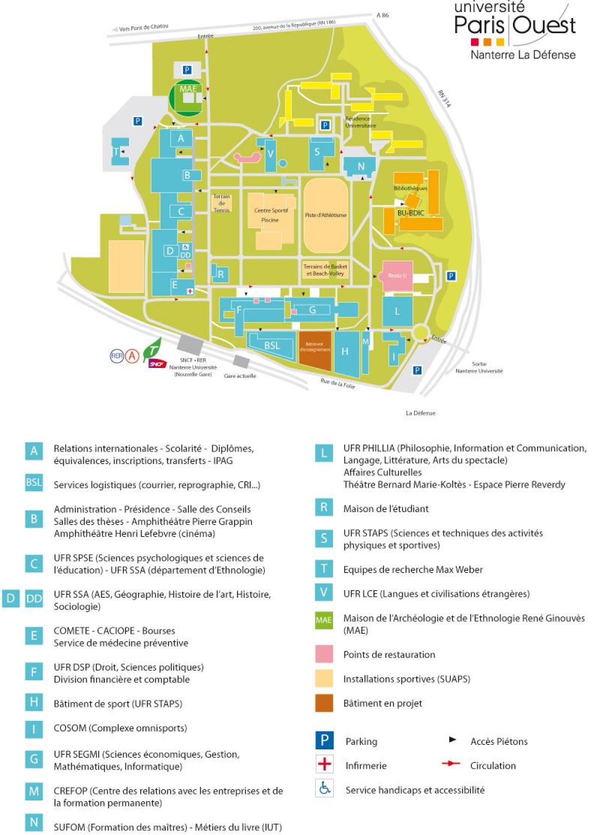 نقشہ کی یونیورسٹی Nanterre